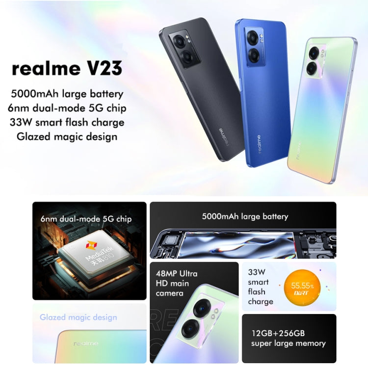 Dual Back Cameras, Side Fingerprint Identification, 5000mAh Battery, 6.58 inch Realme UI 3.0 / Android 12 MediaTek Dimensity 810 Octa Core up to 2.4GHz, Network: 5G, Support Google Play Dual Back Cameras, Side Fingerprint Identification, 5000mAh Battery, 6.58 inch Realme UI 3.0 / Android 12 MediaTek Dimensity 810 Octa Core up to 2.4GHz, Network: 5G, Support Google Play